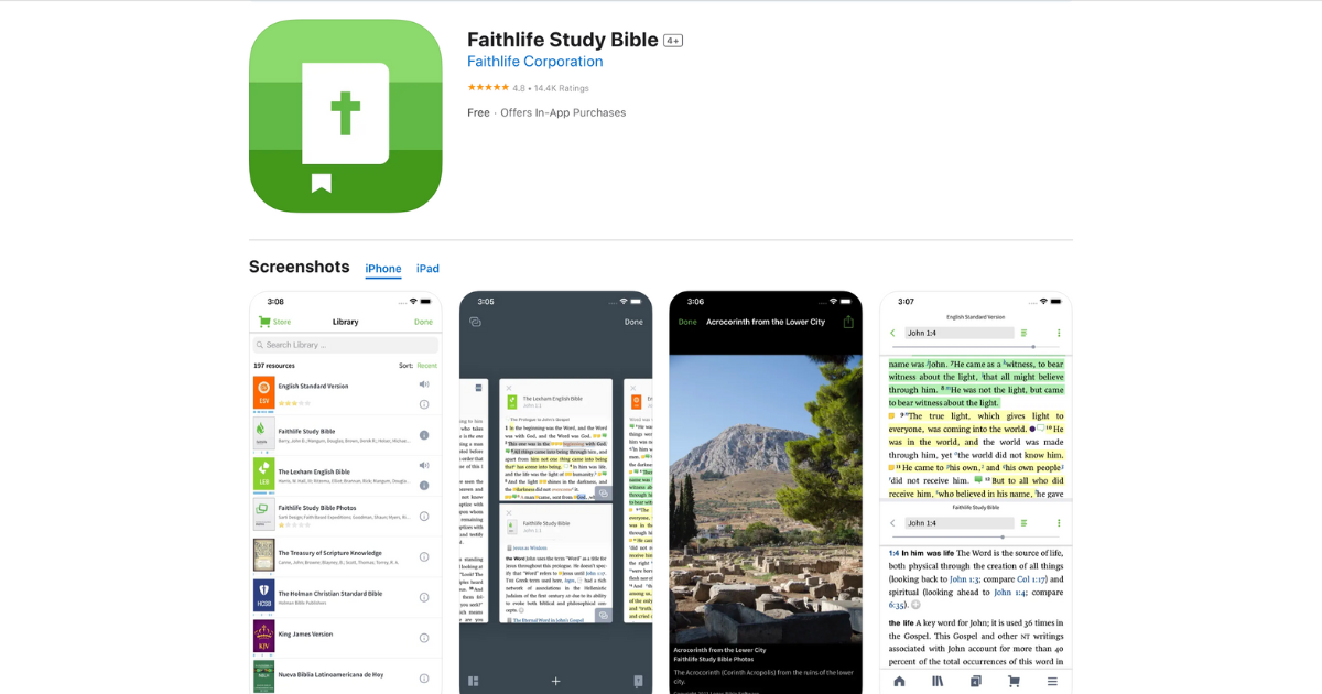 Faithlife Study Bible is great for connecting group study